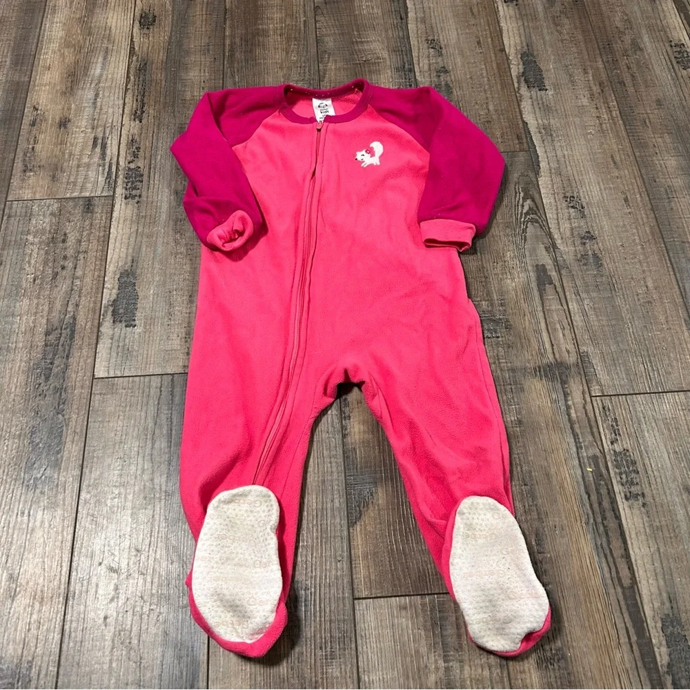 Gerber Toddler Girl Loose Fit Fleece Footed Pajamas‎ Size 24 Months 2T Lot Of 4